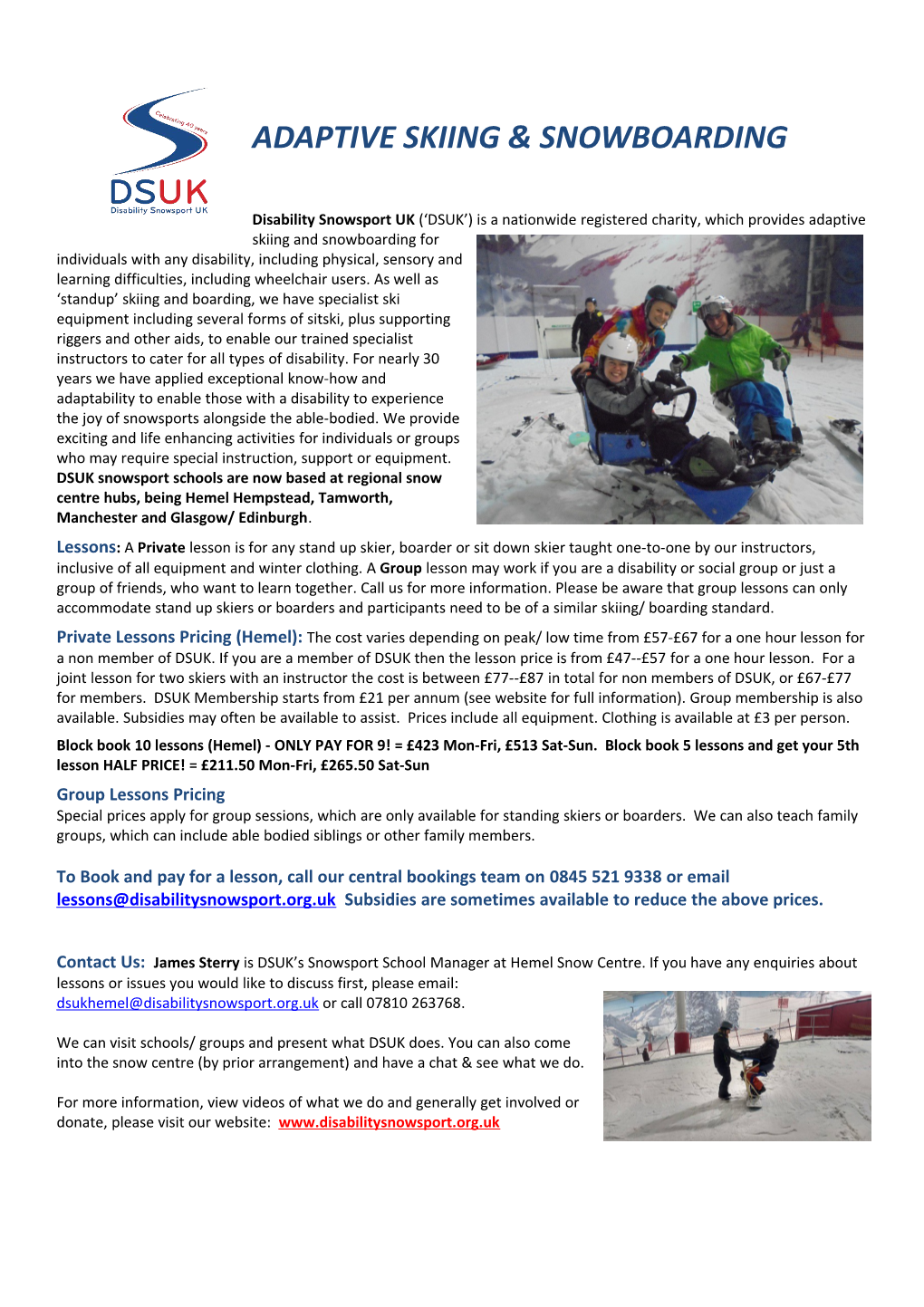 Adaptive Skiing & Snowboarding