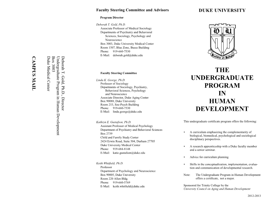 HDV 224: Human Development (Cross-Listed As SOC 224 and PSY 235)