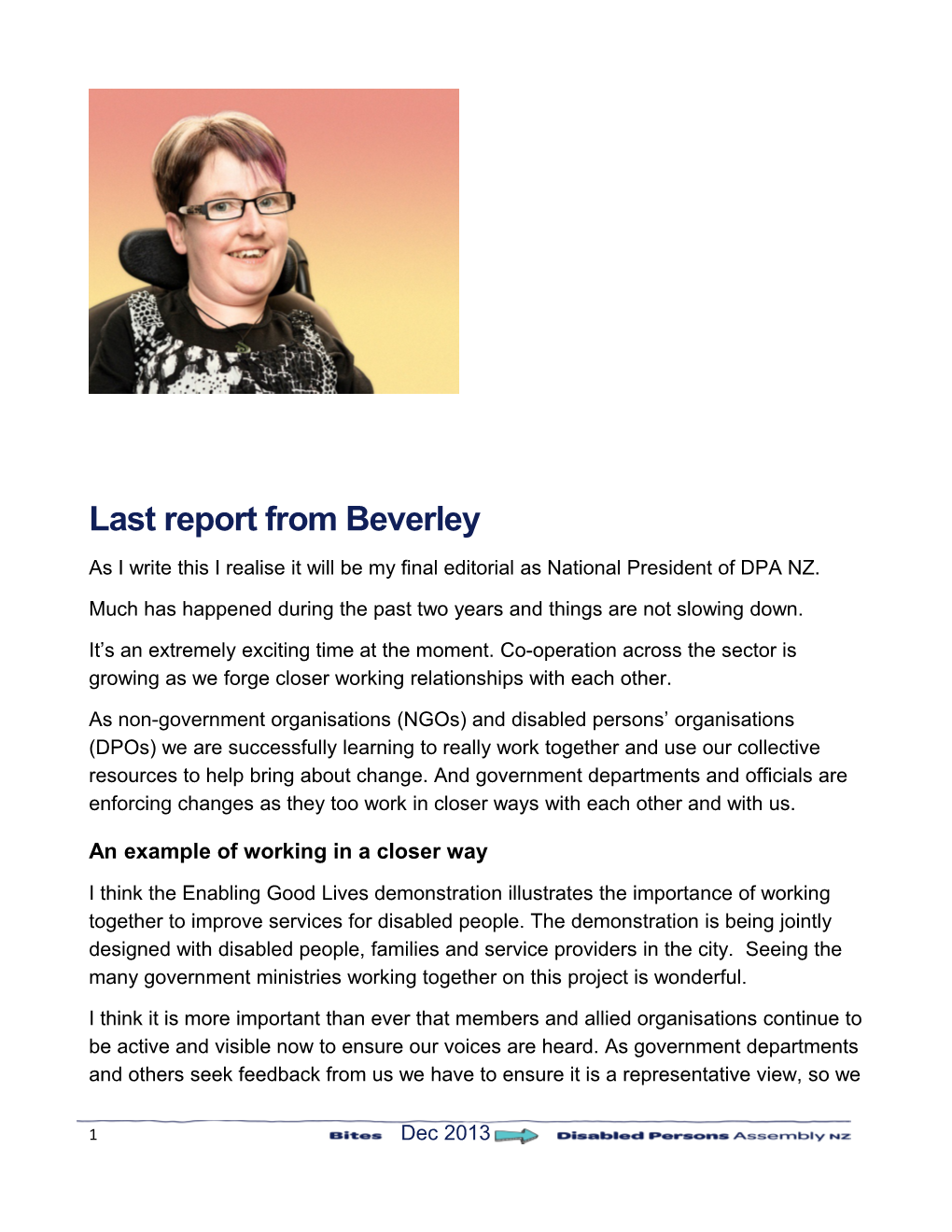 Last Report from Beverley