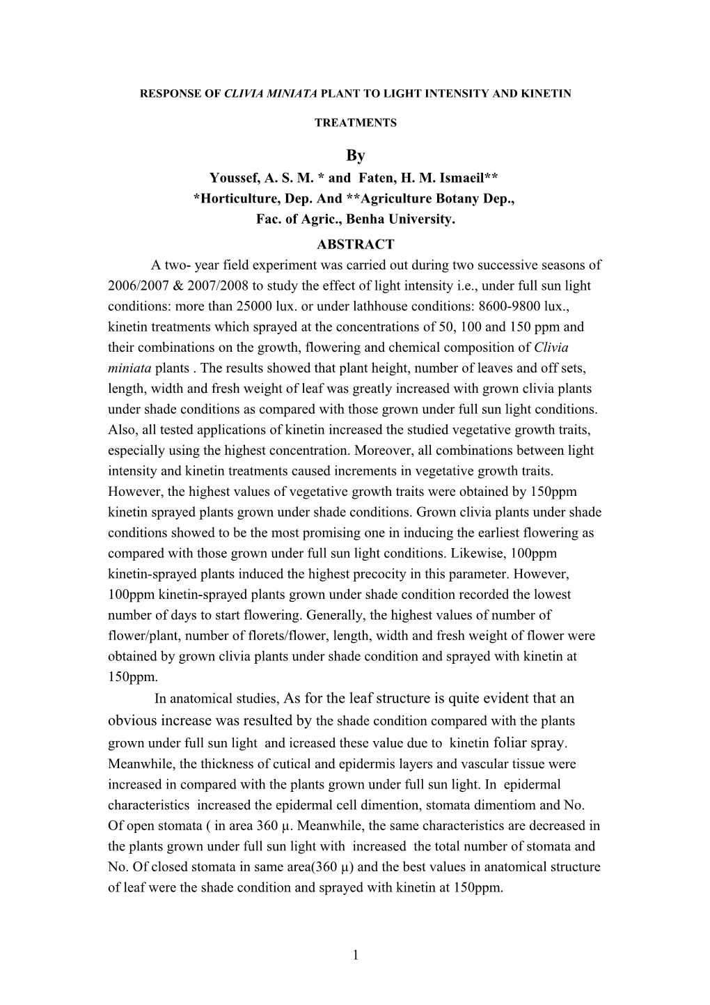 III- Chemical Composition Determinations