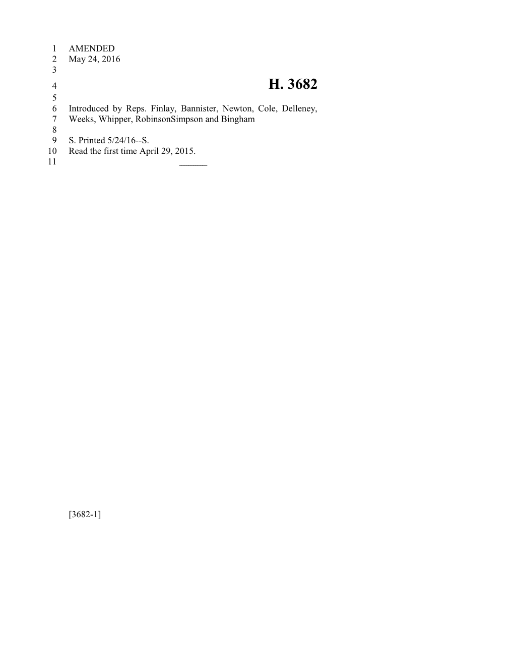 2015-2016 Bill 3682 Text of Previous Version (May 24, 2016) - South Carolina Legislature Online