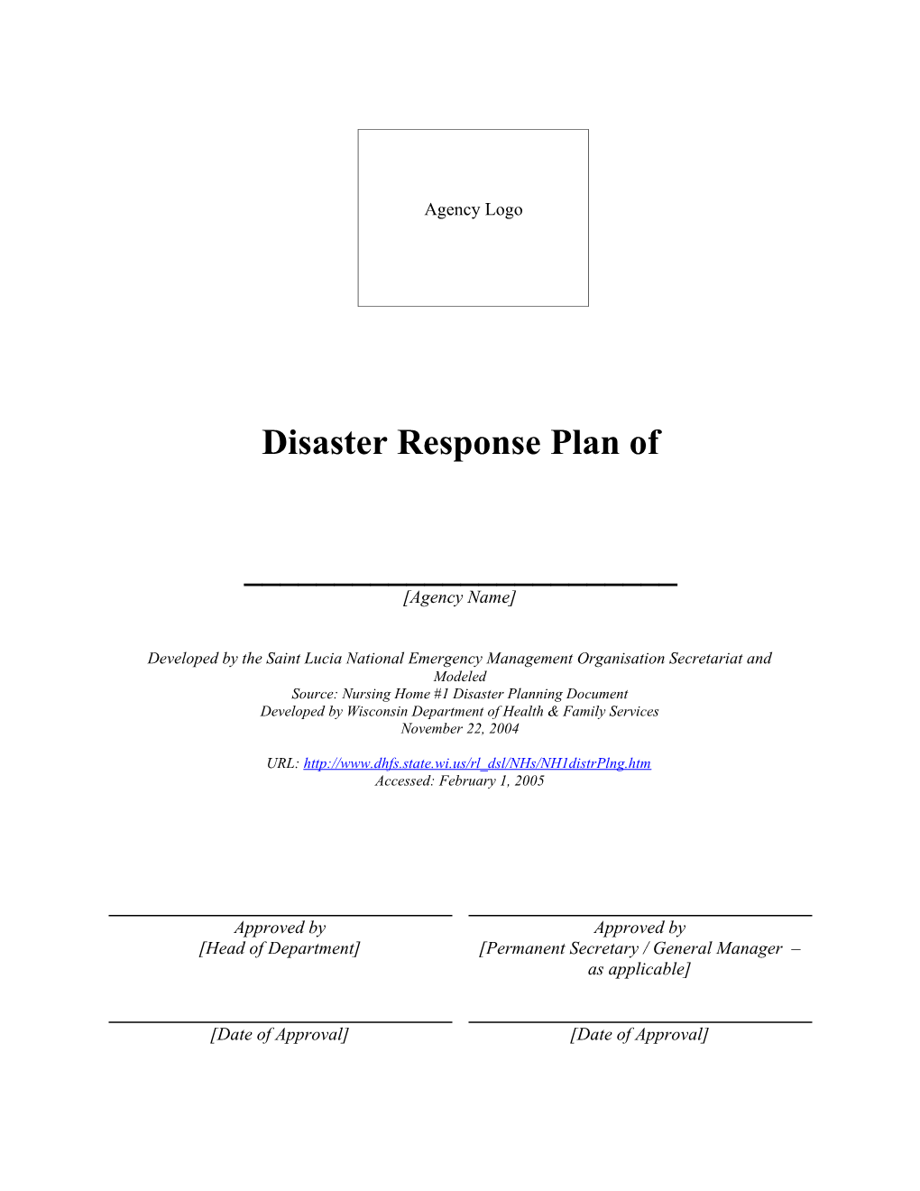 Source: Nursing Home #1 Disaster Planning Document