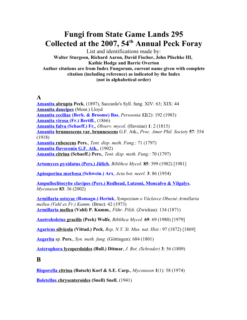 Fungi from State Game Lands 256