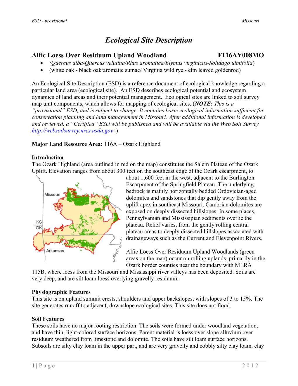 Alfic Loess Over Residuum Upland Woodlandf116ay008mo