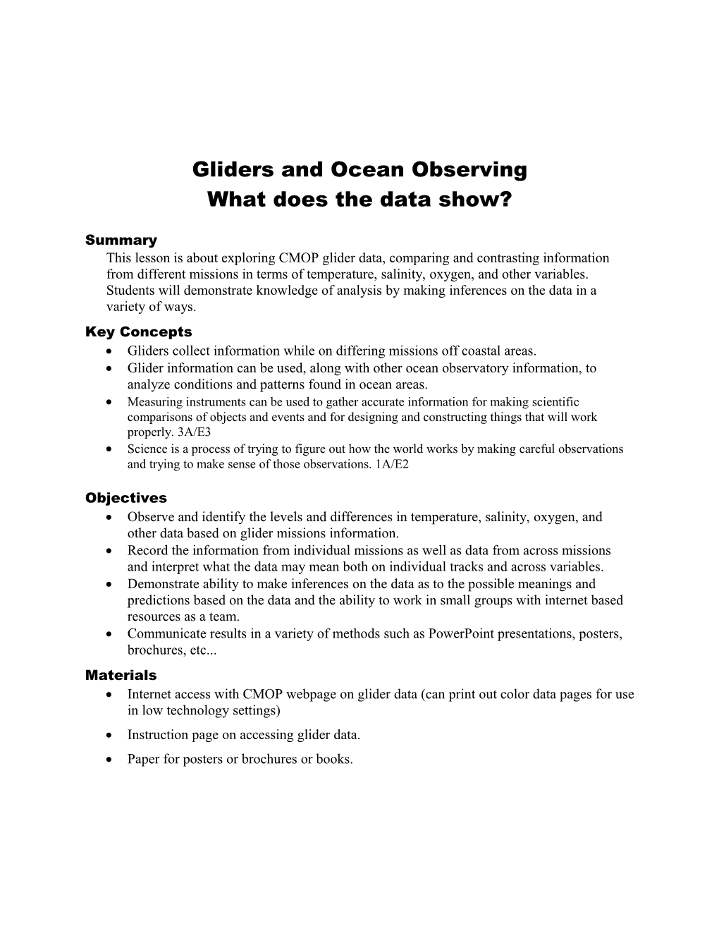 Gliders and Ocean Observing
