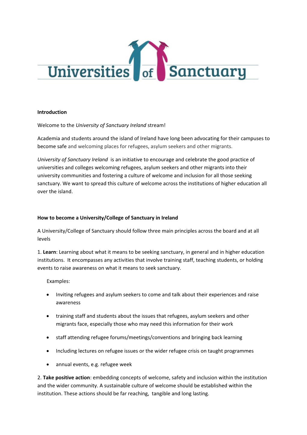 Welcome to the University of Sanctuary Ireland Stream!
