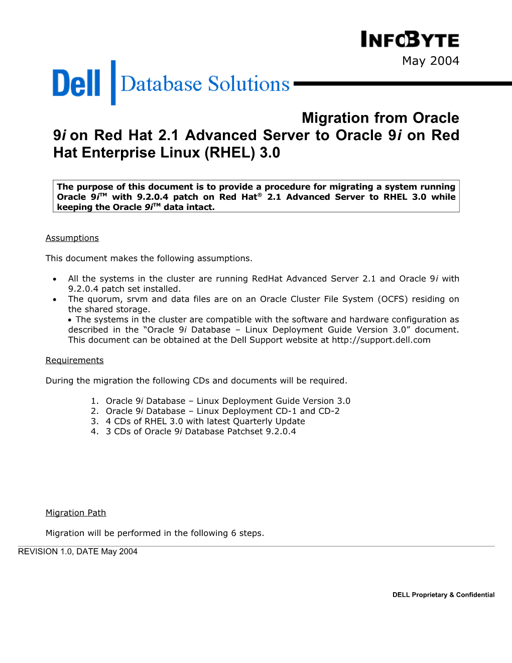 Migration from Oracle 9Itm on Red Hat 2.1 Advanced Server to Oracle 9Itm on Red Hat Enterprise