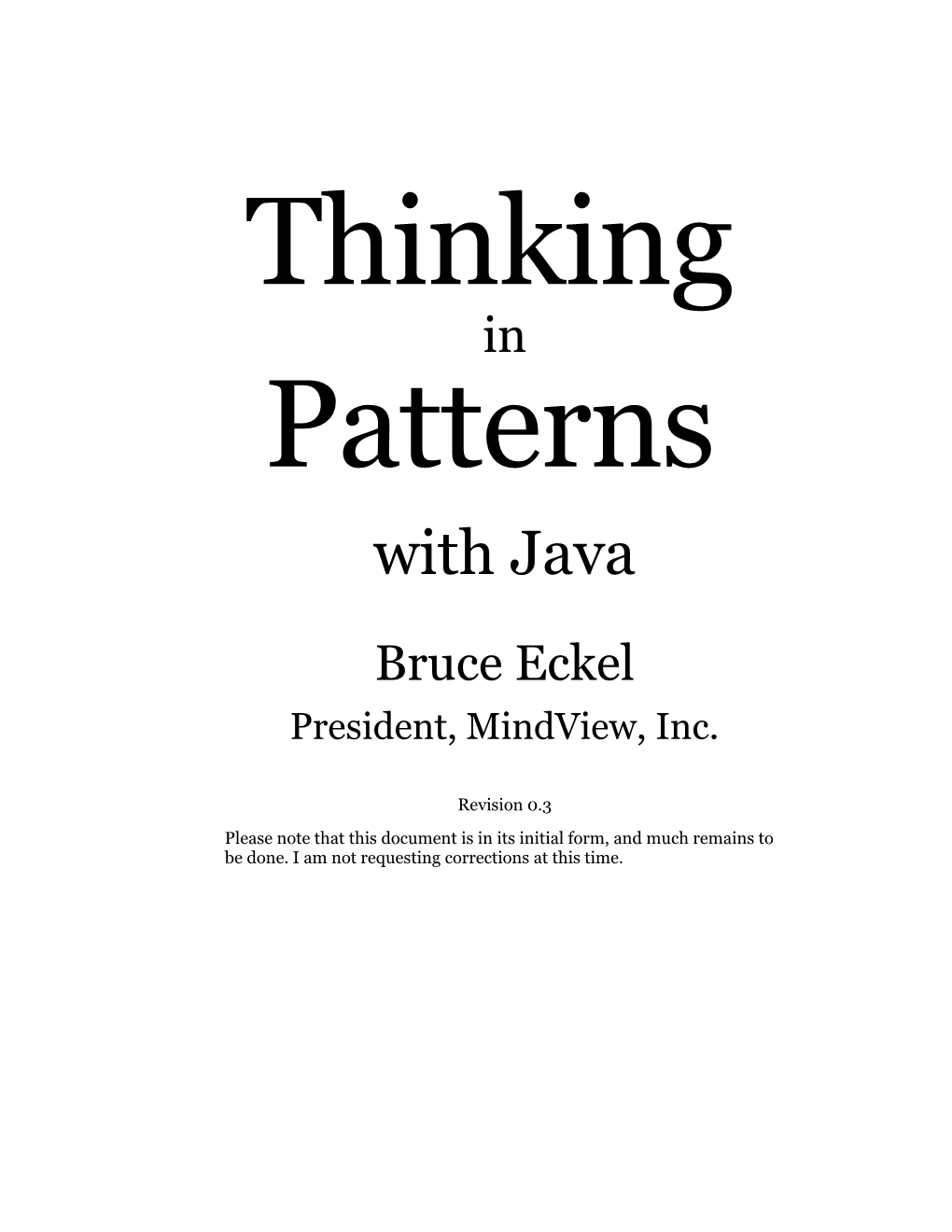 Thinking in Patterns with Java
