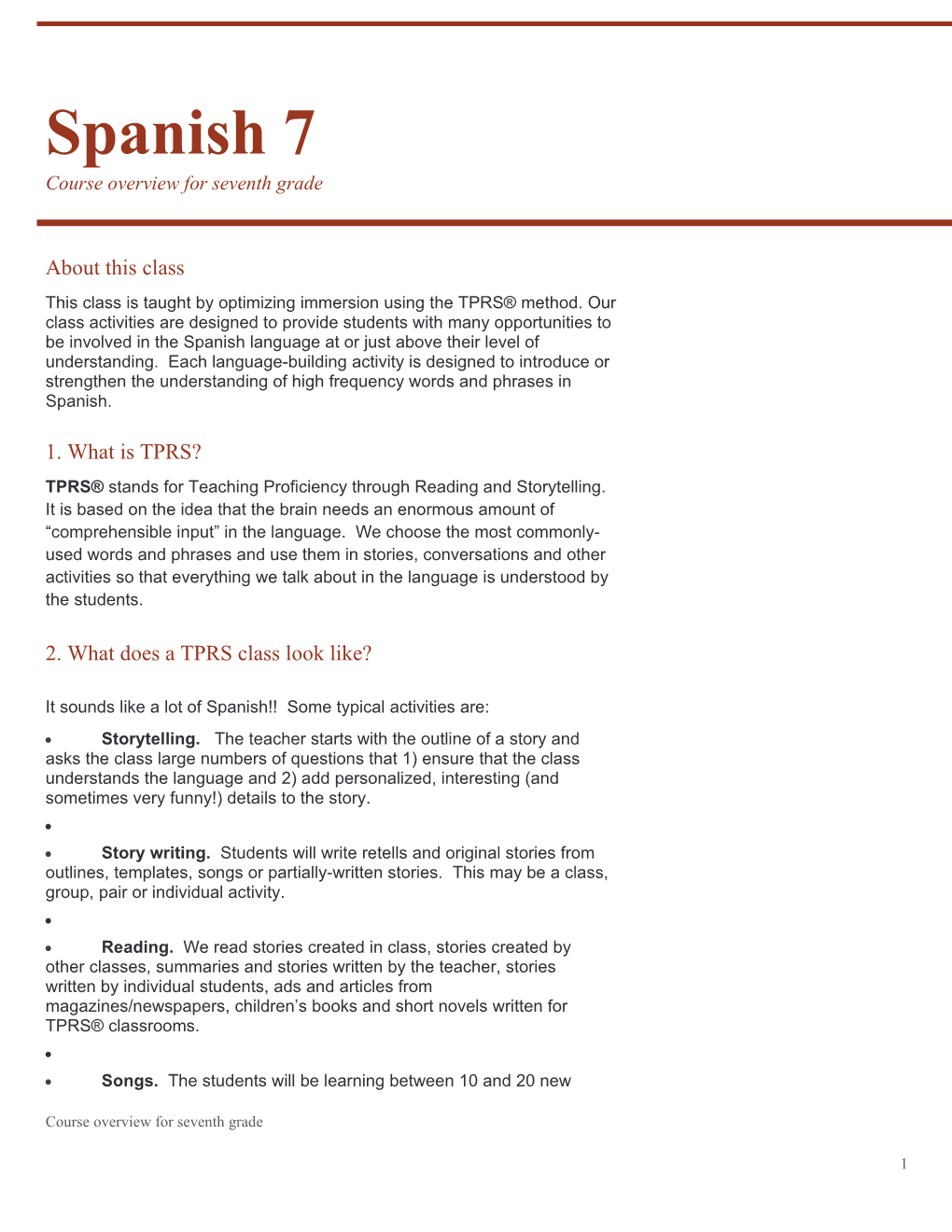 It Sounds Like a Lot of Spanish Some Typical Activities Are