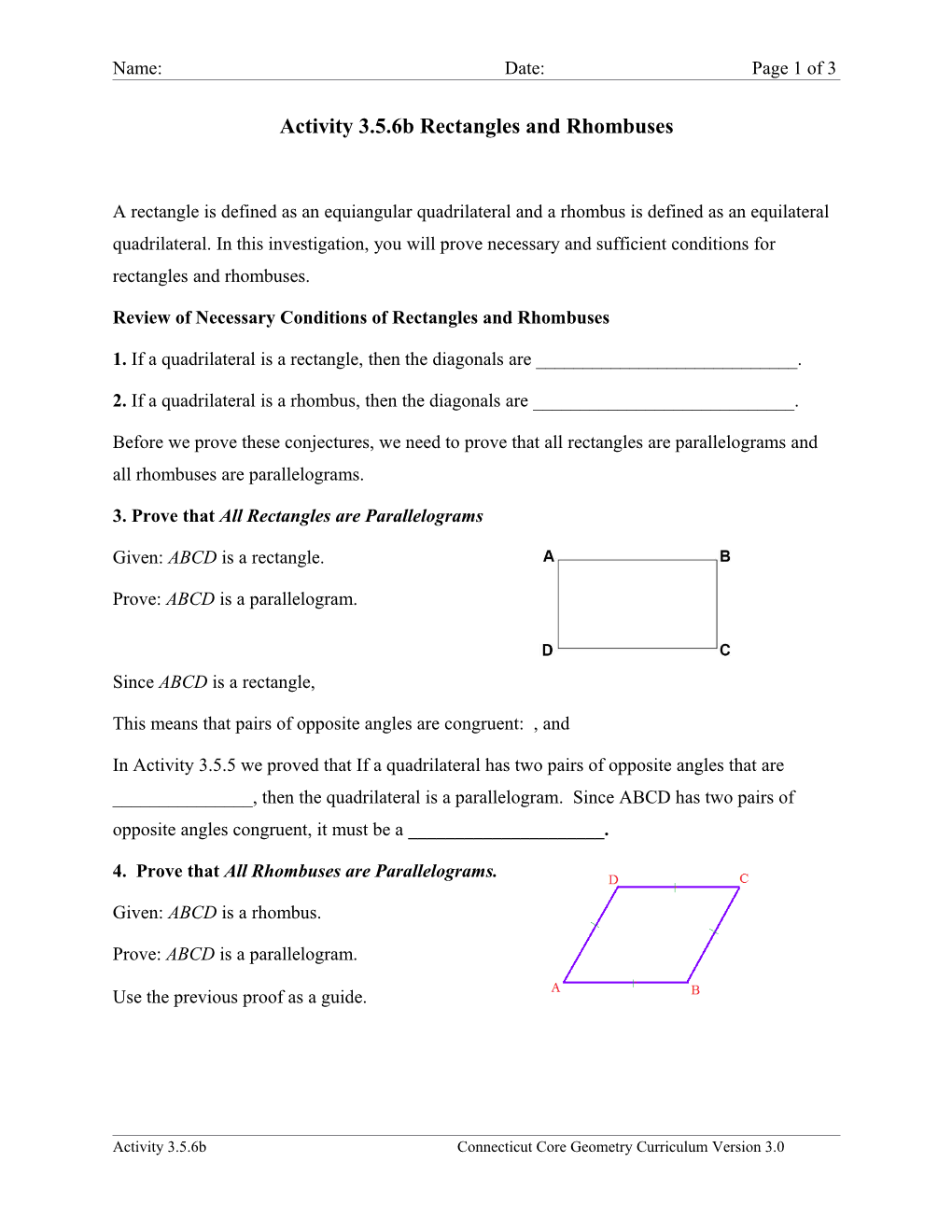 Activity 3.5.6B Rectangles and Rhombuses