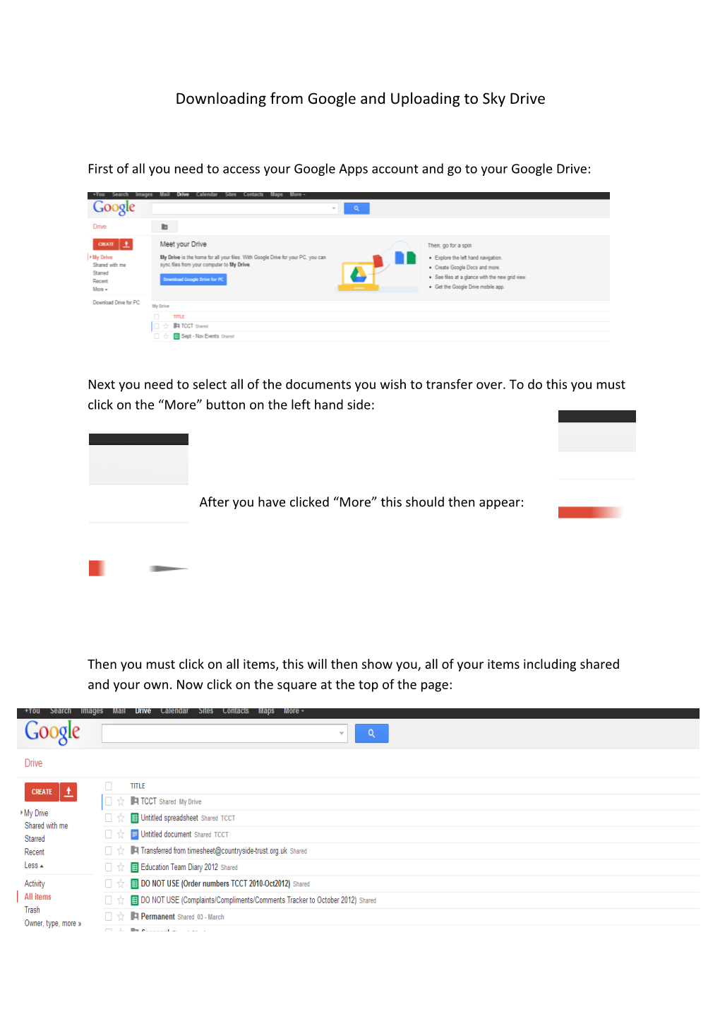 Downloading from Google and Uploading to Sky Drive