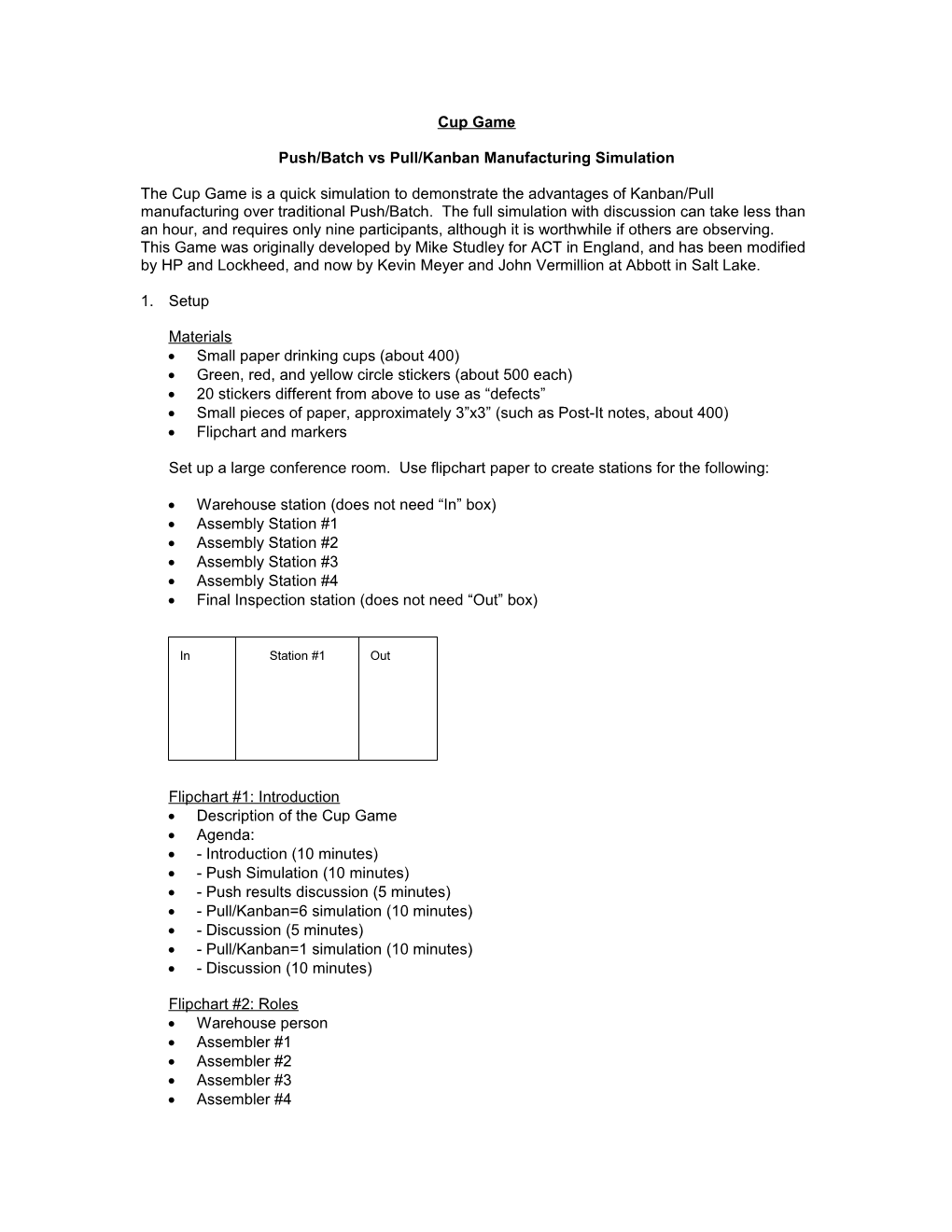 Push/Batch Vs Pull/Kanban Manufacturing Simulation