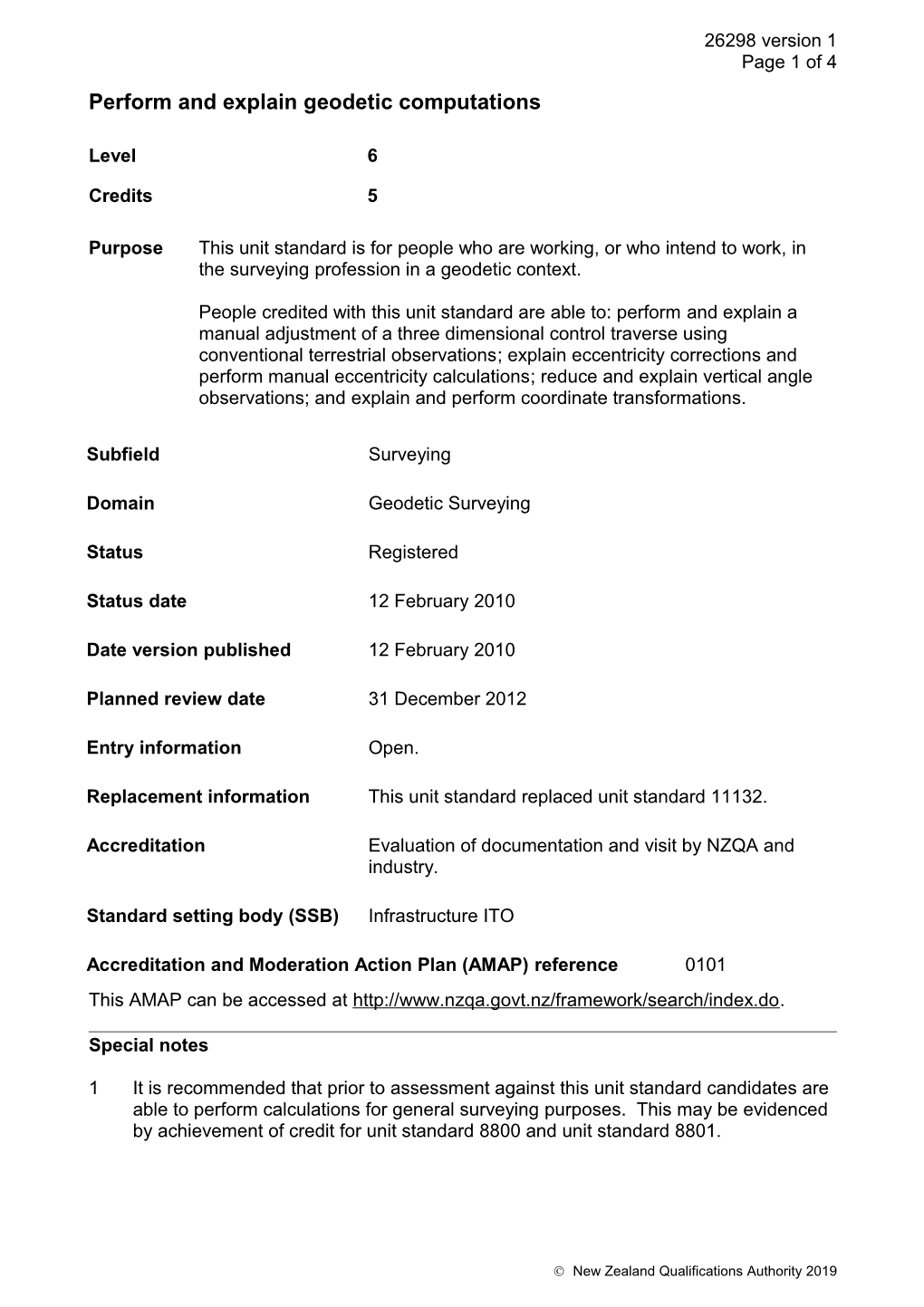 26298 Perform and Explain Geodetic Computations