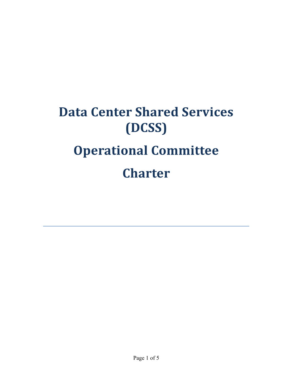 Data Center Operations Task Force