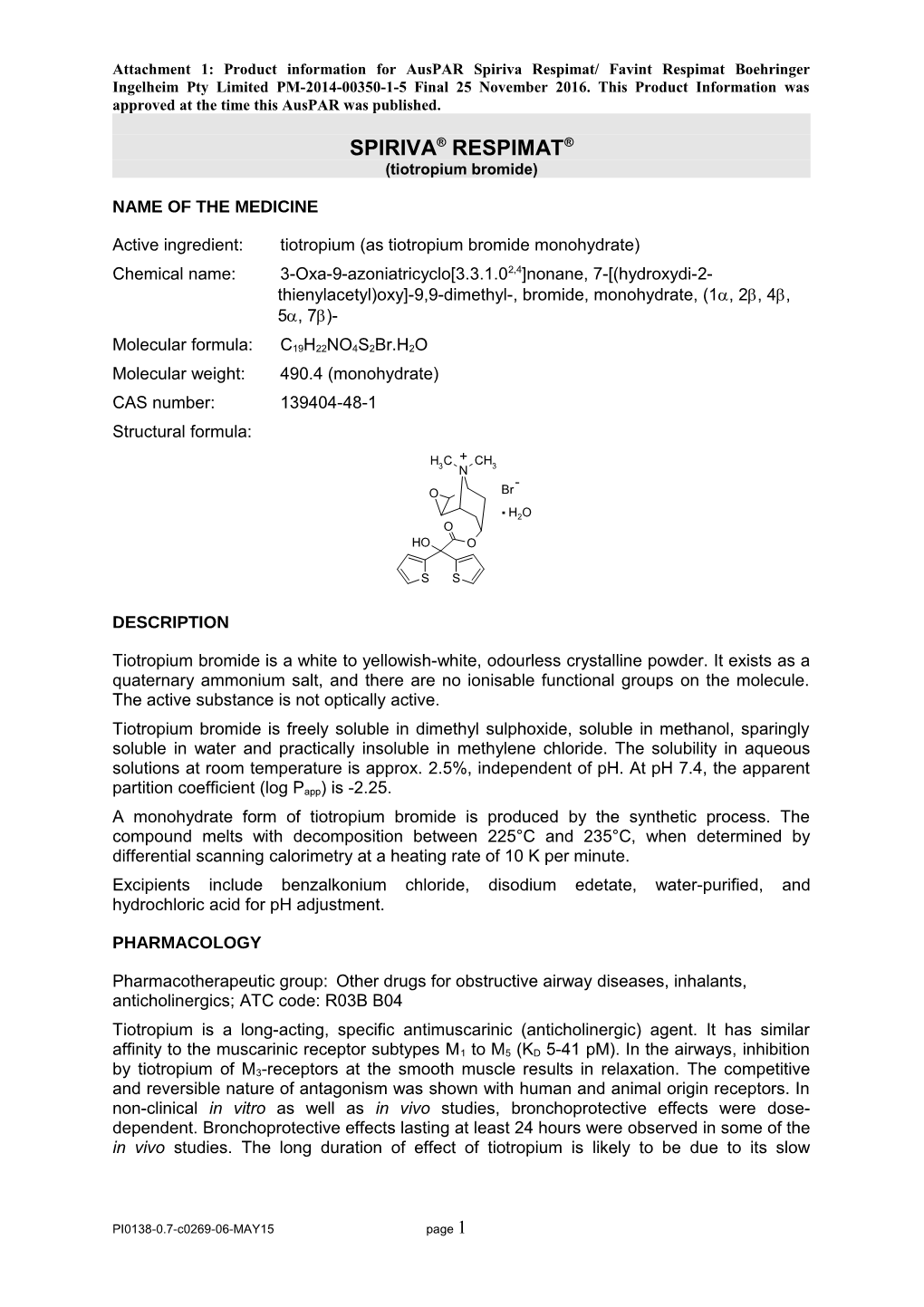 Attachment: Product Information: Tiotropium Bromide