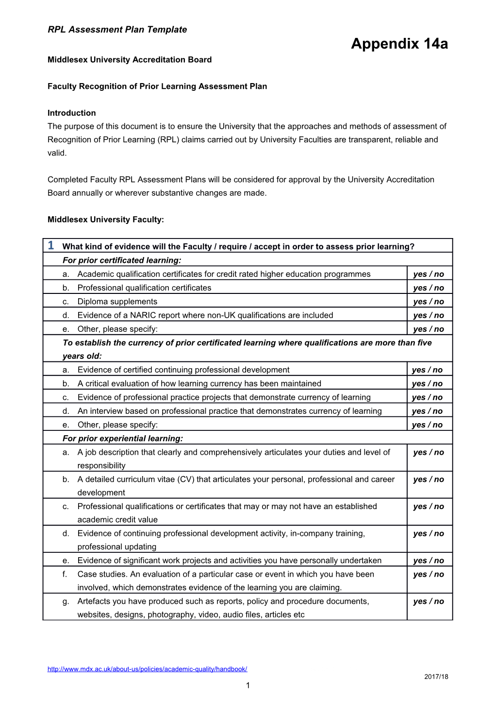 Middlesex University Accreditation Board