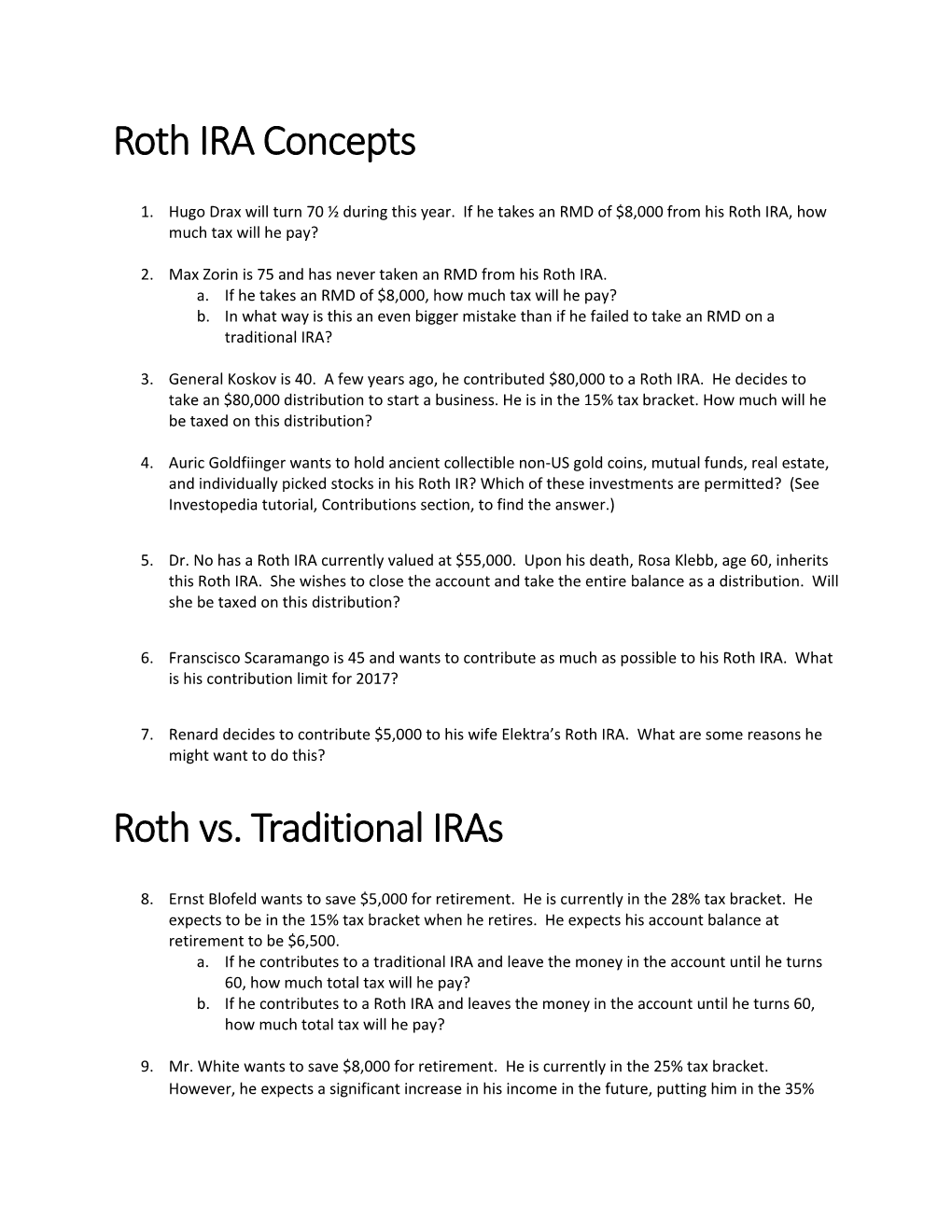 Roth IRA Concepts