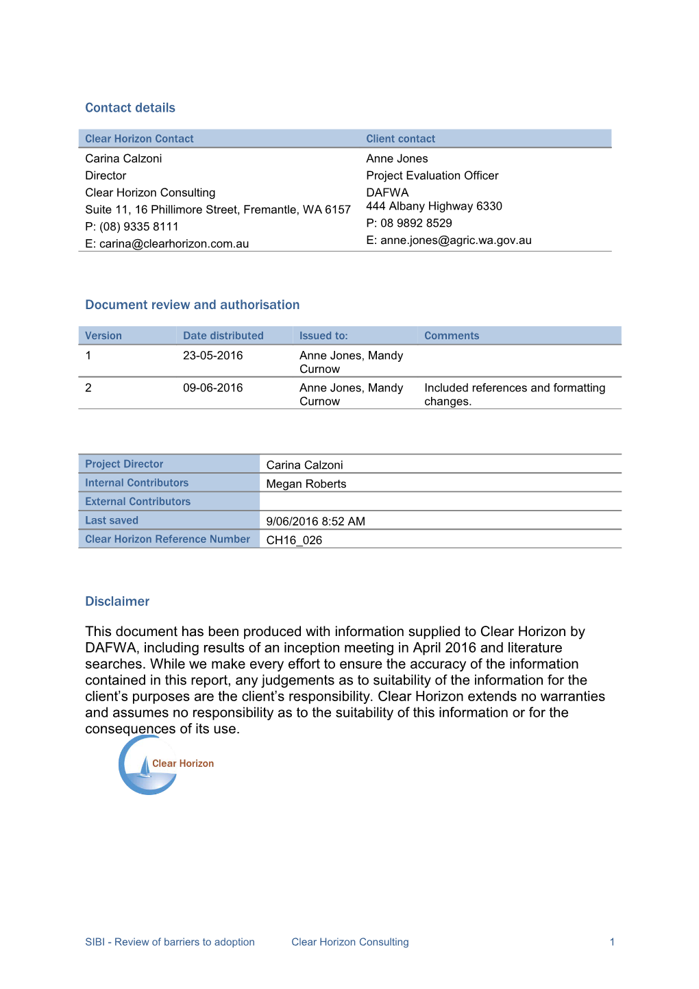 Document Review and Authorisation