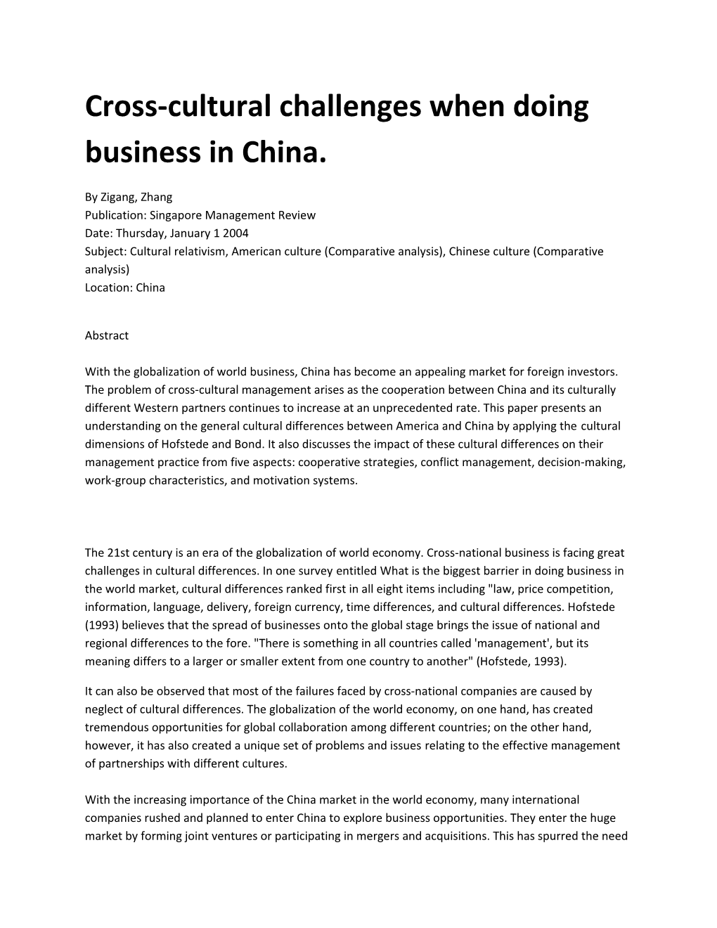 Cross-Cultural Challenges When Doing Business in China