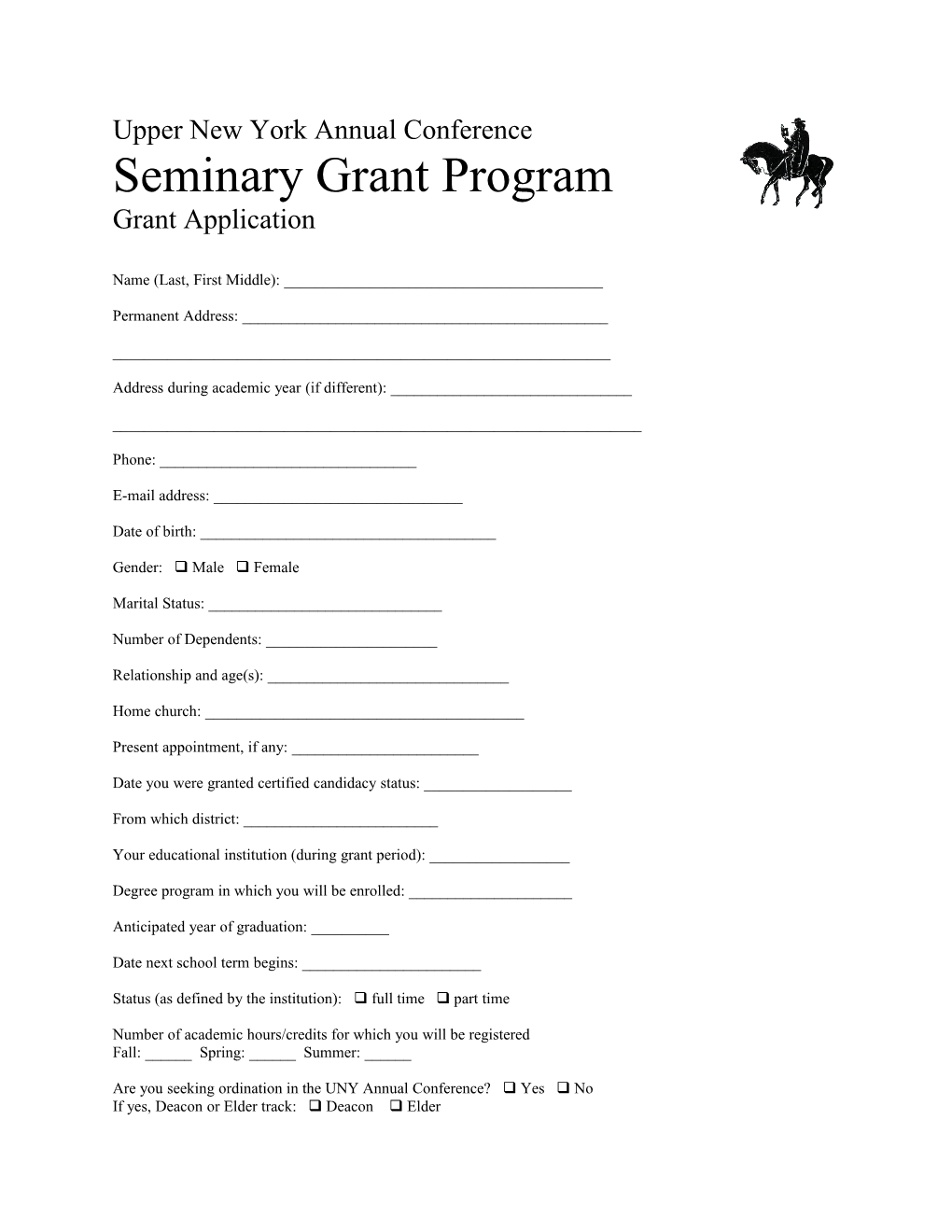 Seminary Grant Program