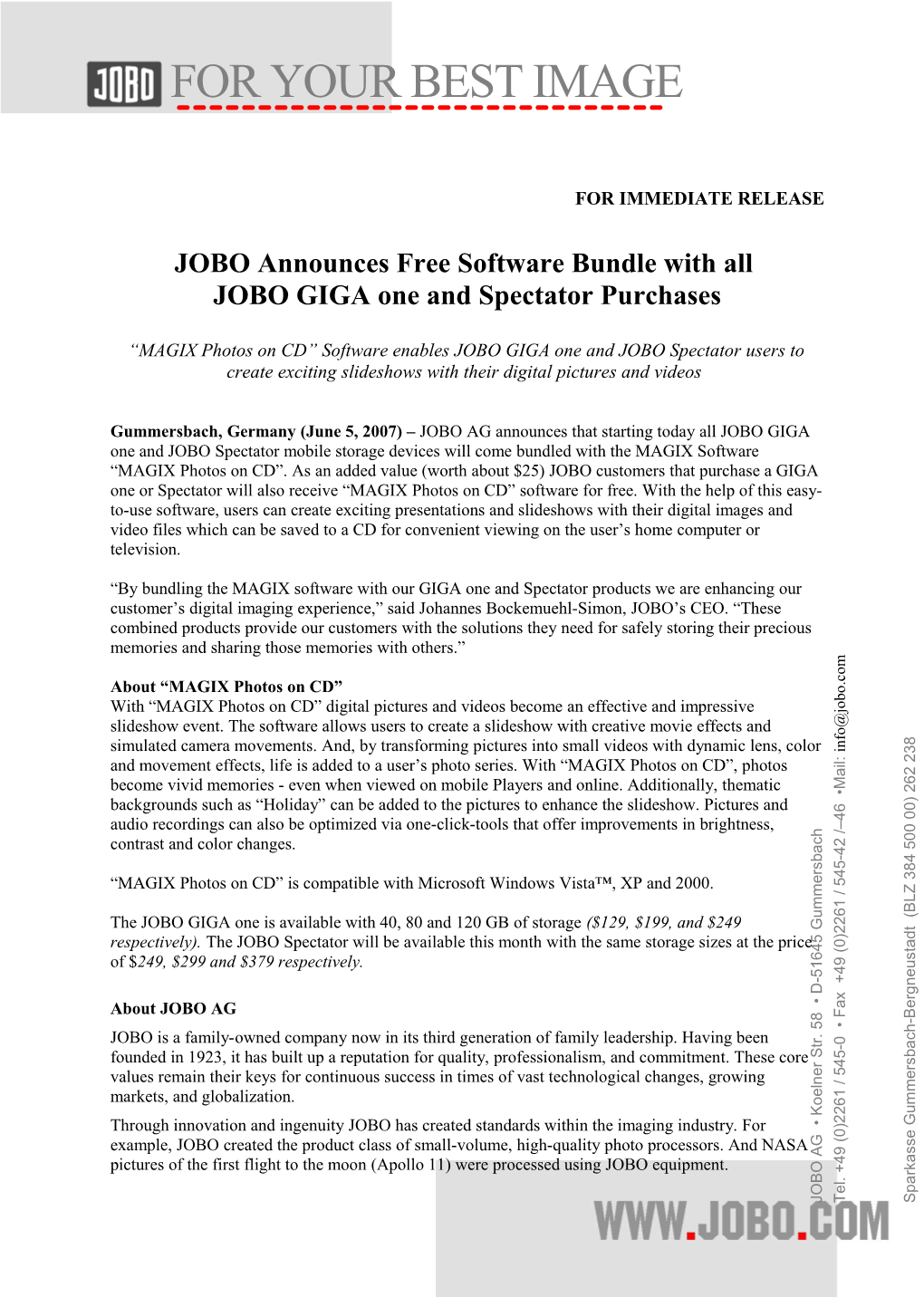 JOBO Software Bundle