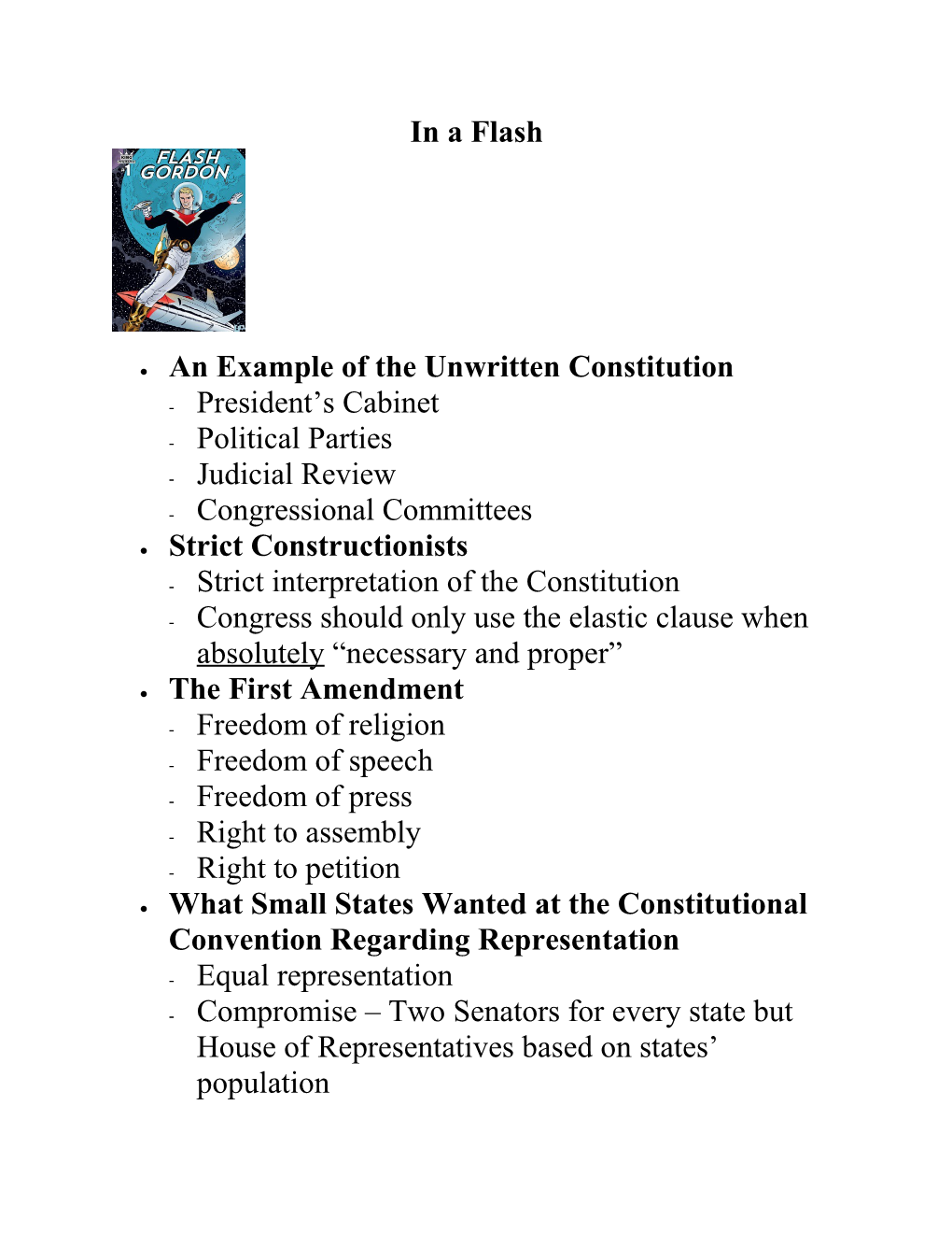 An Example of the Unwritten Constitution
