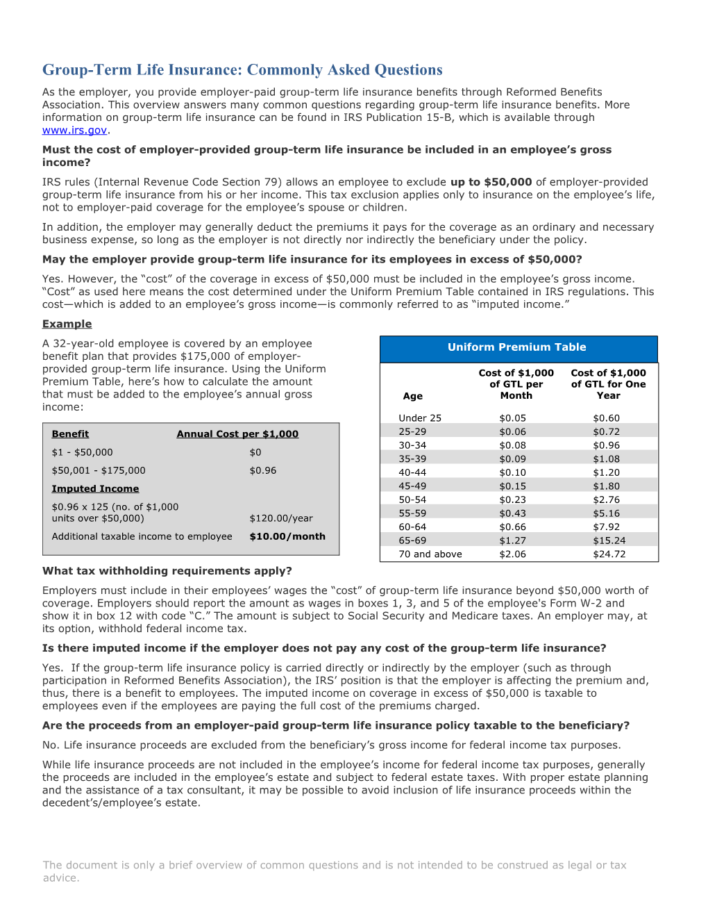 Group-Term Life Insurance: Commonly Asked Questions