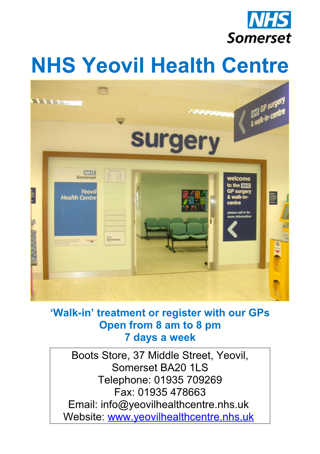 NHS Yeovil Health Centre