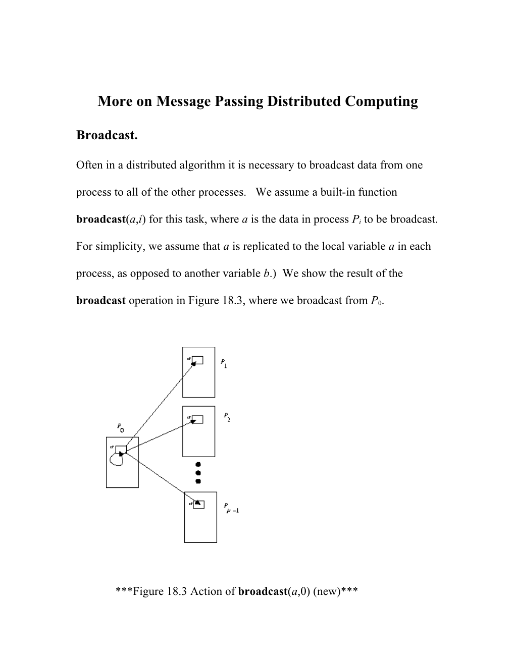 More on Message Passing Distributed Computing