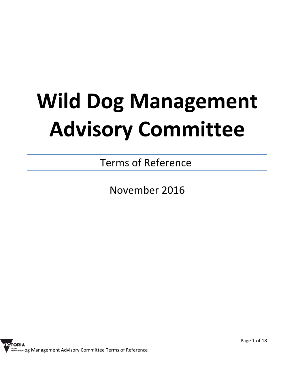 Wild Dog Management Advisory Committee