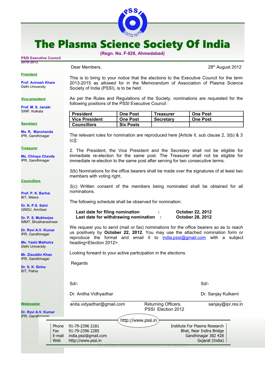 The Relevant Rules for Nomination Are Reproduced Here Article II, Sub Clause 2, 3(B) & 3 (C)