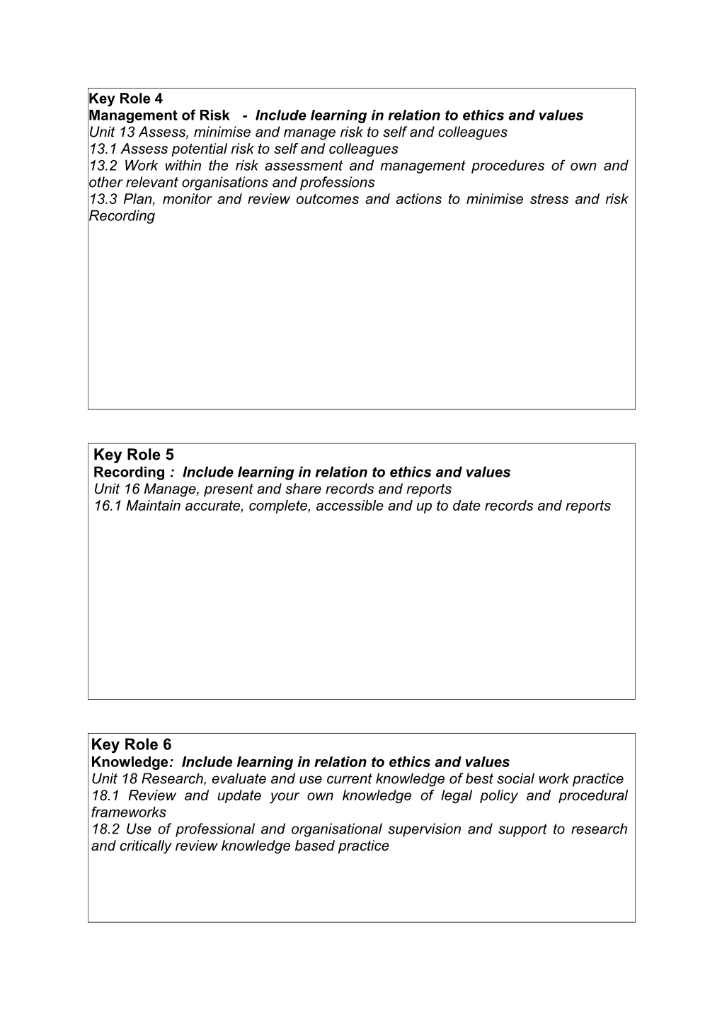Form 5 Professional Development Chart Part 1