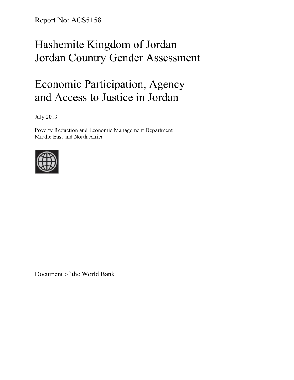 Jordan Country Gender Assessment