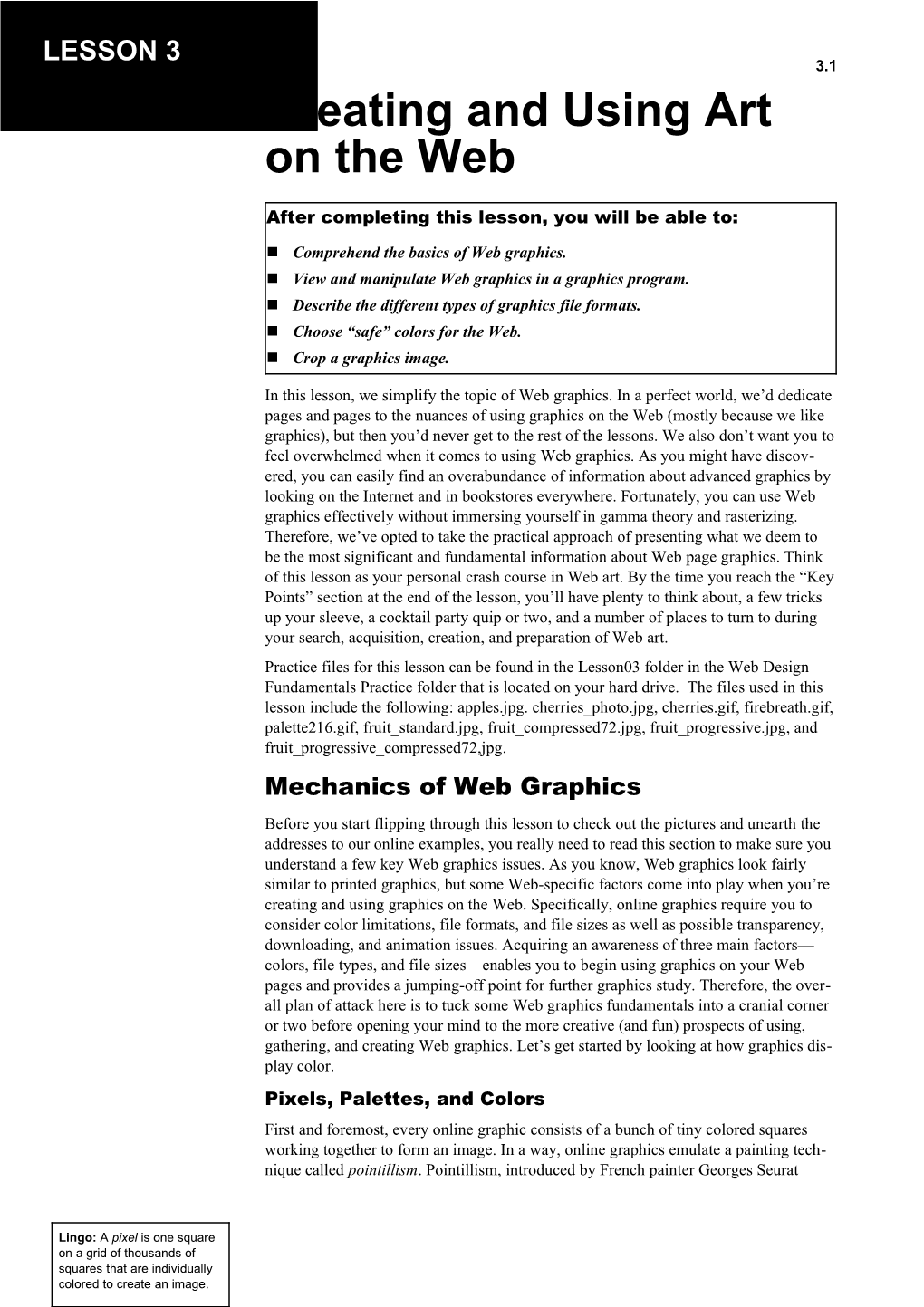 Lesson 3Creating and Using Art on the Web3.1
