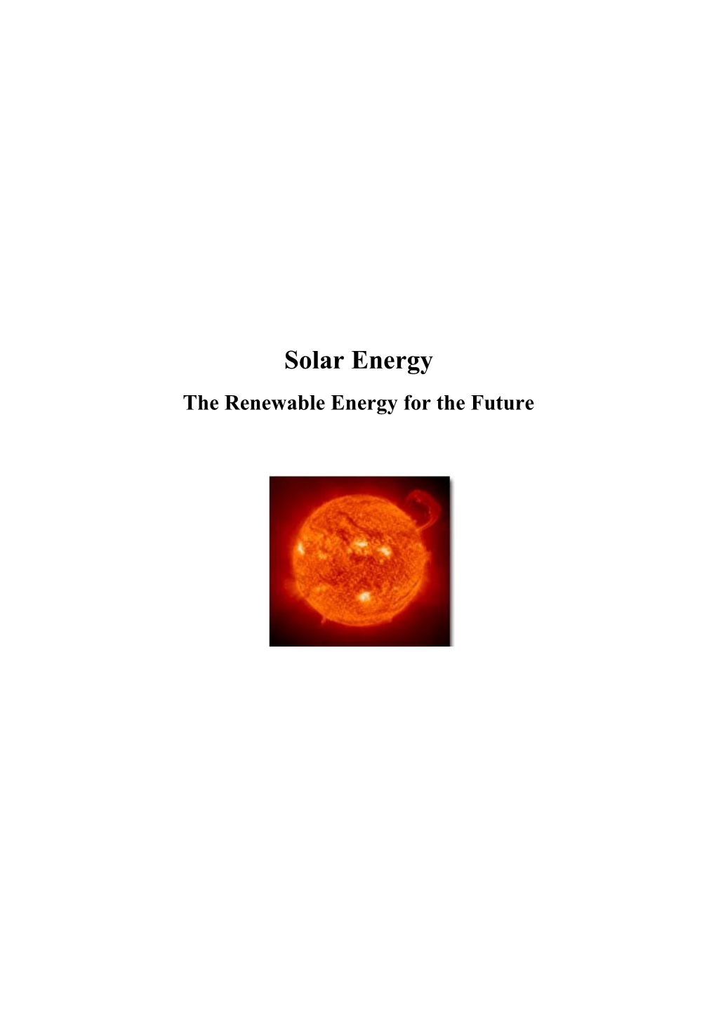 The Renewable Energy Forthe Future