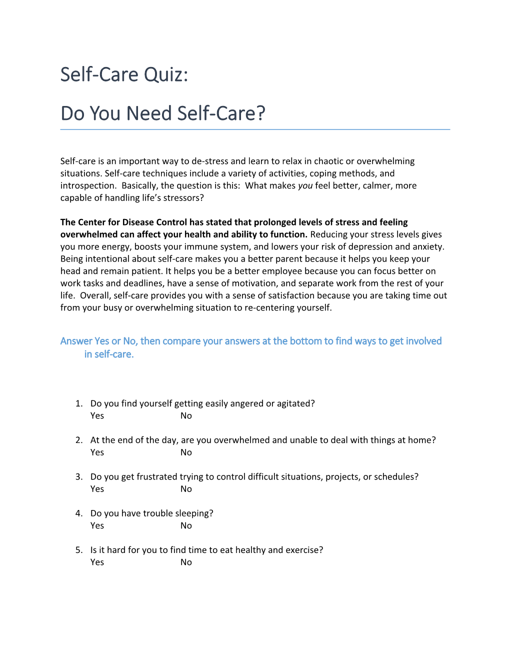 Do You Need Self-Care?