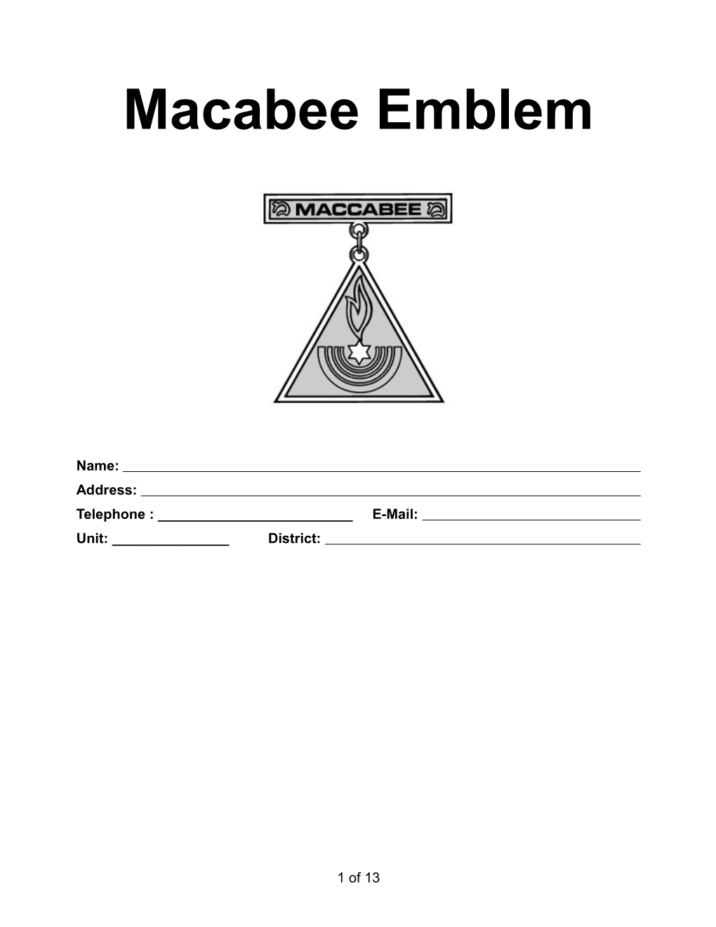 Macabee Emblem