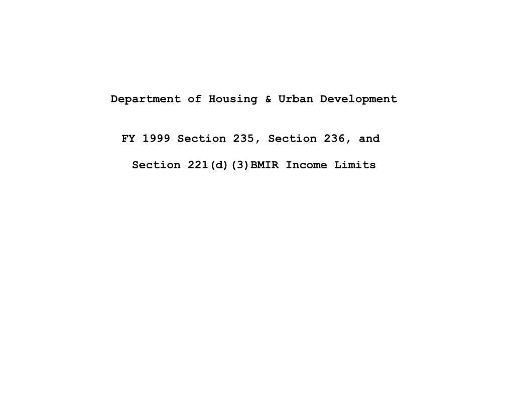 Department of Housing & Urban Development