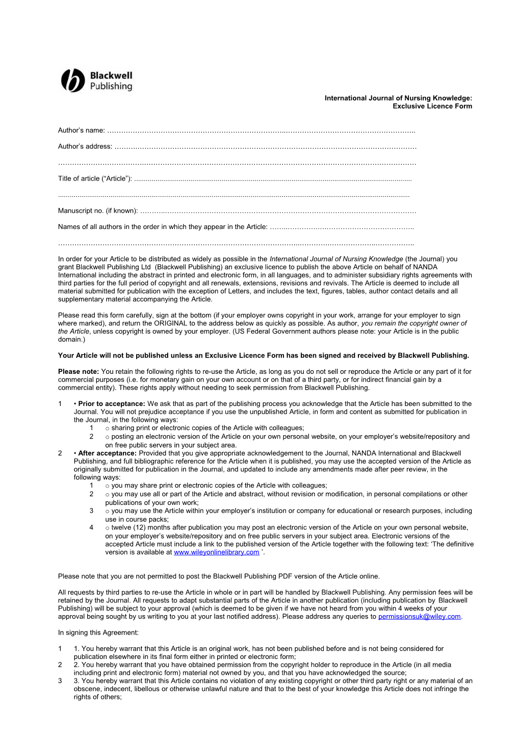 NANA Licence Agreement (SR6643;1)