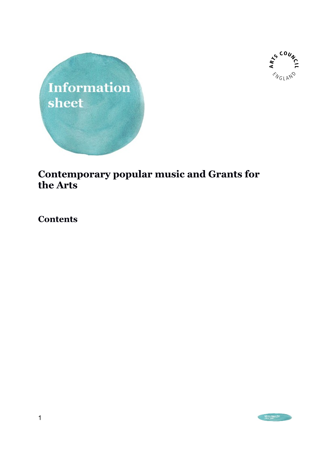 Contemporary Popular Music and Grants for the Arts