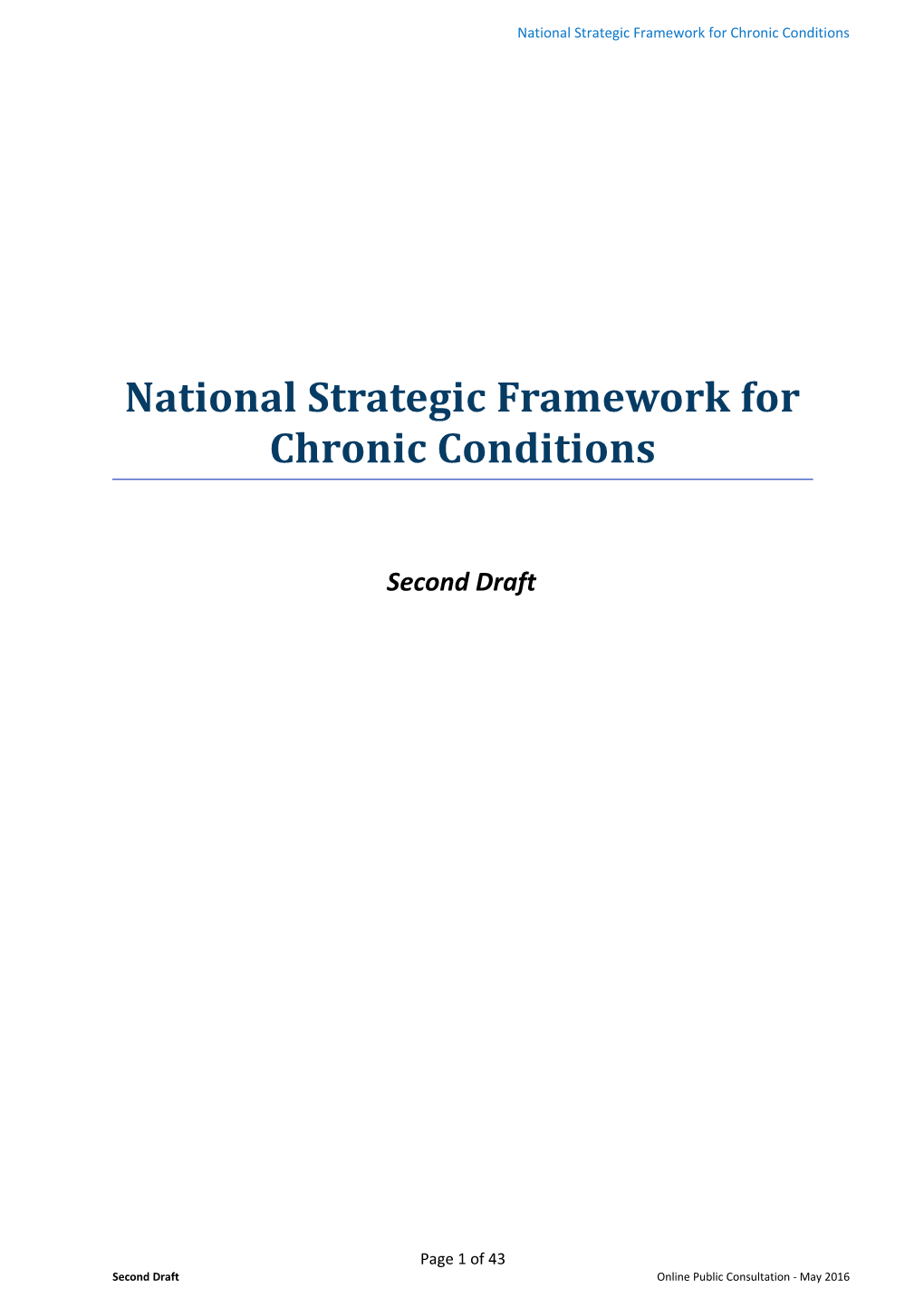 National Strategic Framework for Chronic Conditions