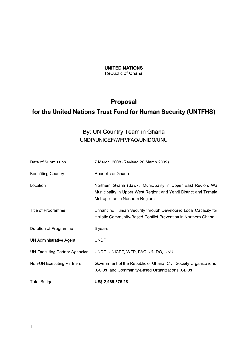The United Nations Trust Fund for Human Security (UNTFHS)