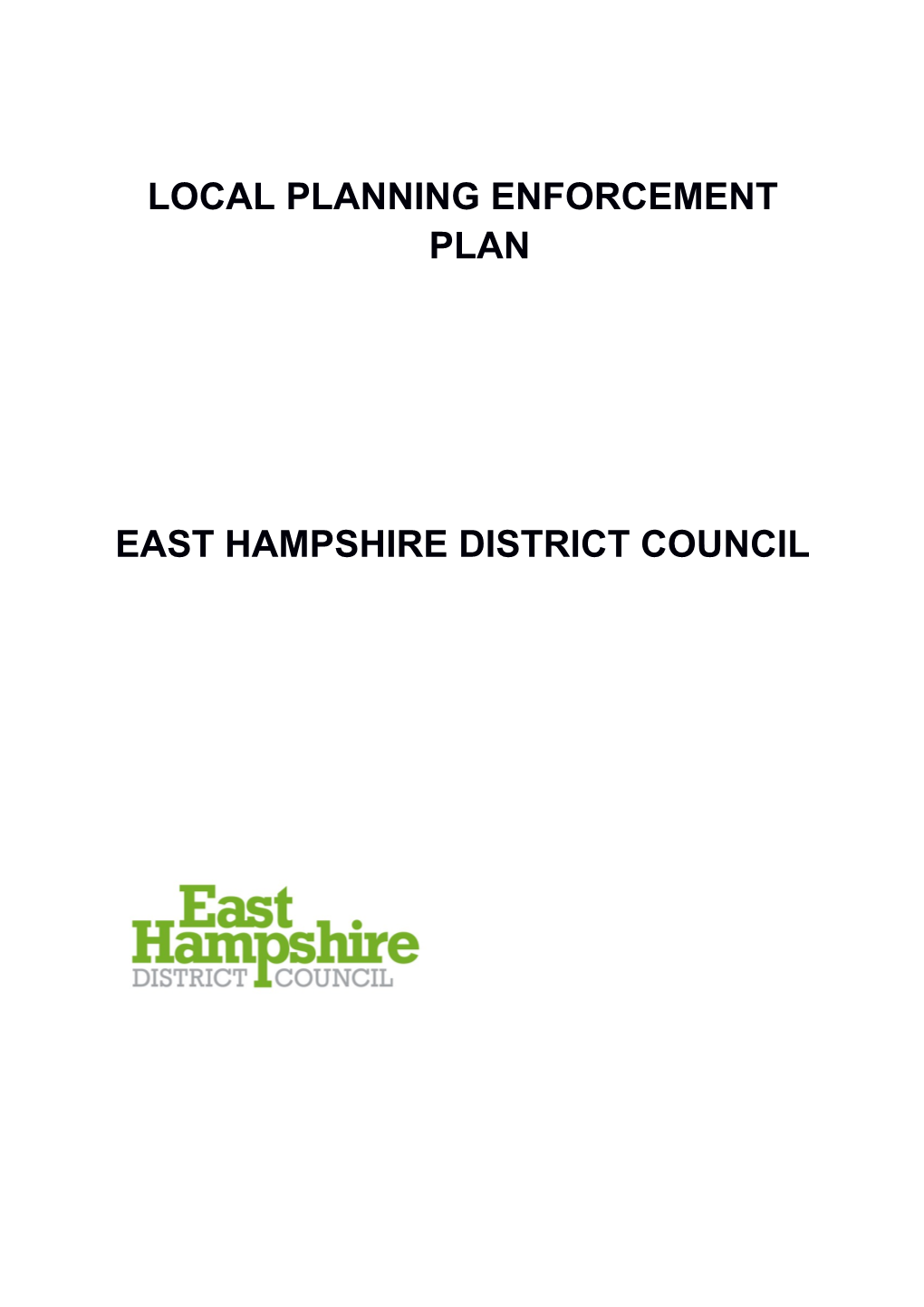 Local Planning Enforcement Plan