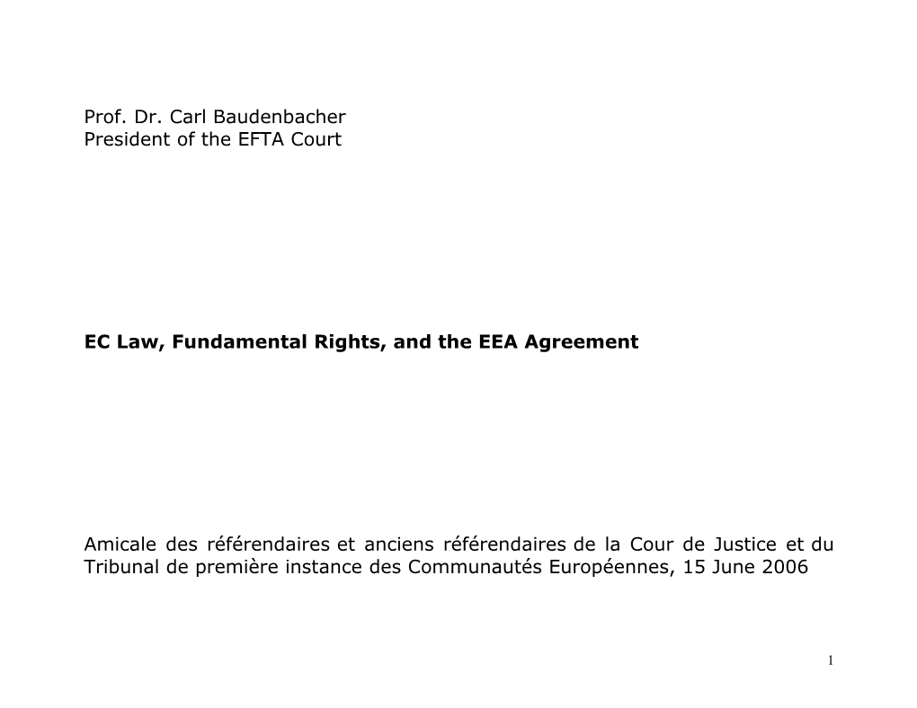 EC Law, Fundamental Rights, and the EEA Agreement