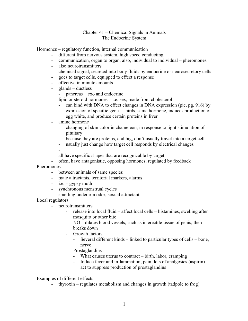 Chapter 41 Chemical Signals in Animals