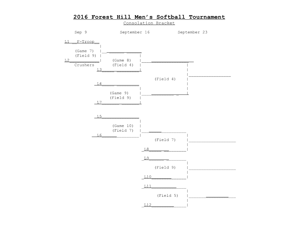 2016 Forest Hill Men S Softball Tournament