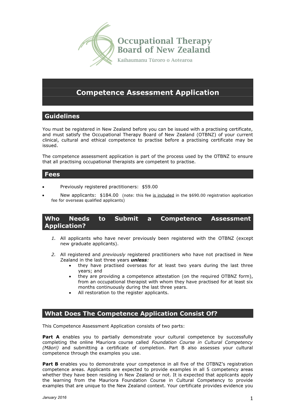 Competence Assessment Application