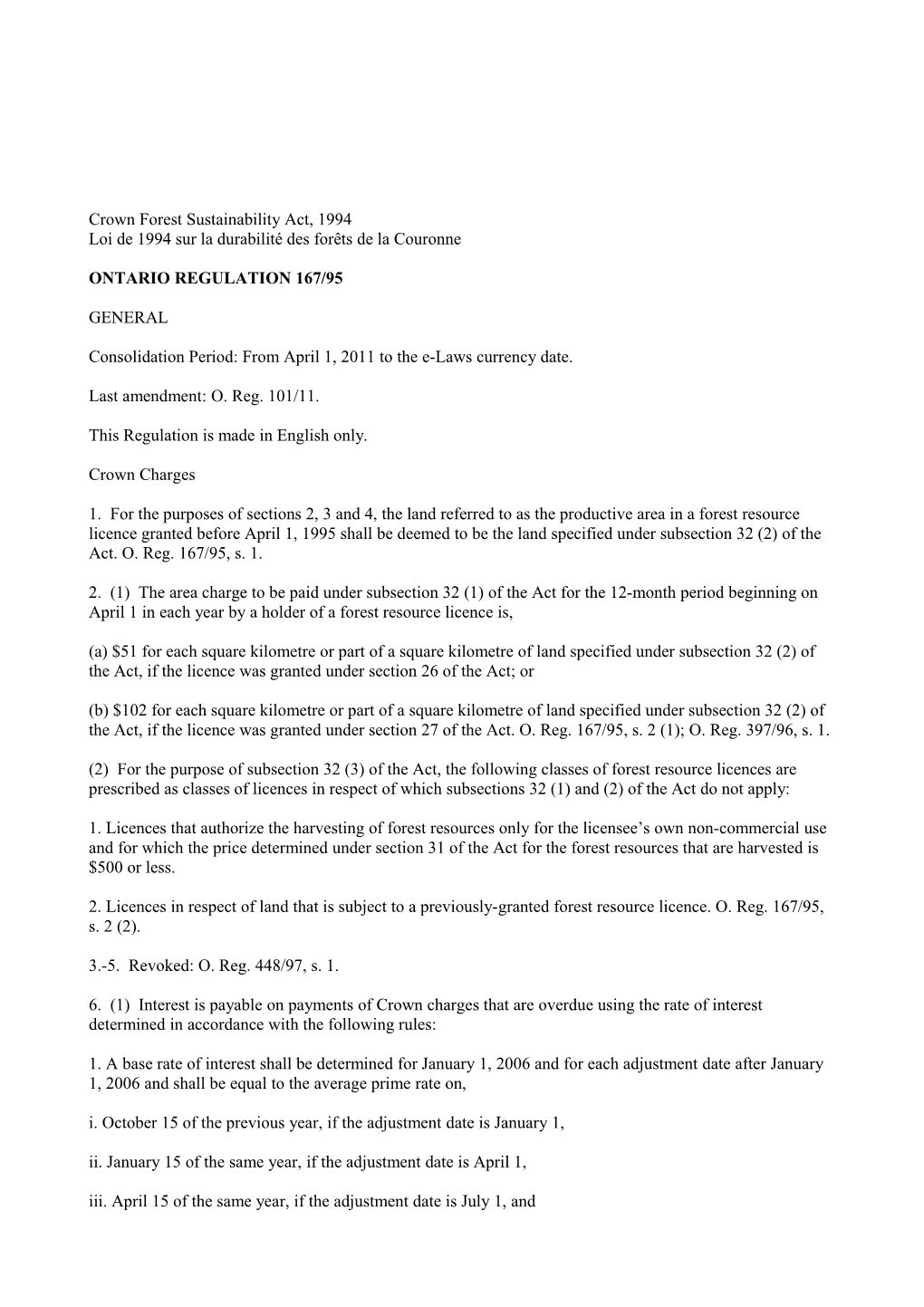 Crown Forest Sustainability Act, 1994