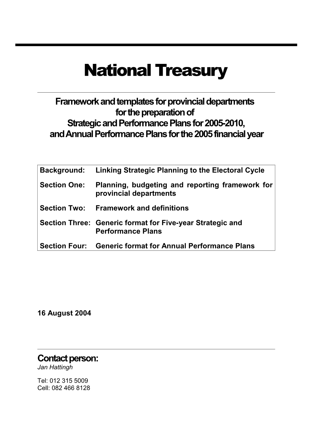 DP1-S01 - Generic Strategic Planning Framework-2004-08-16