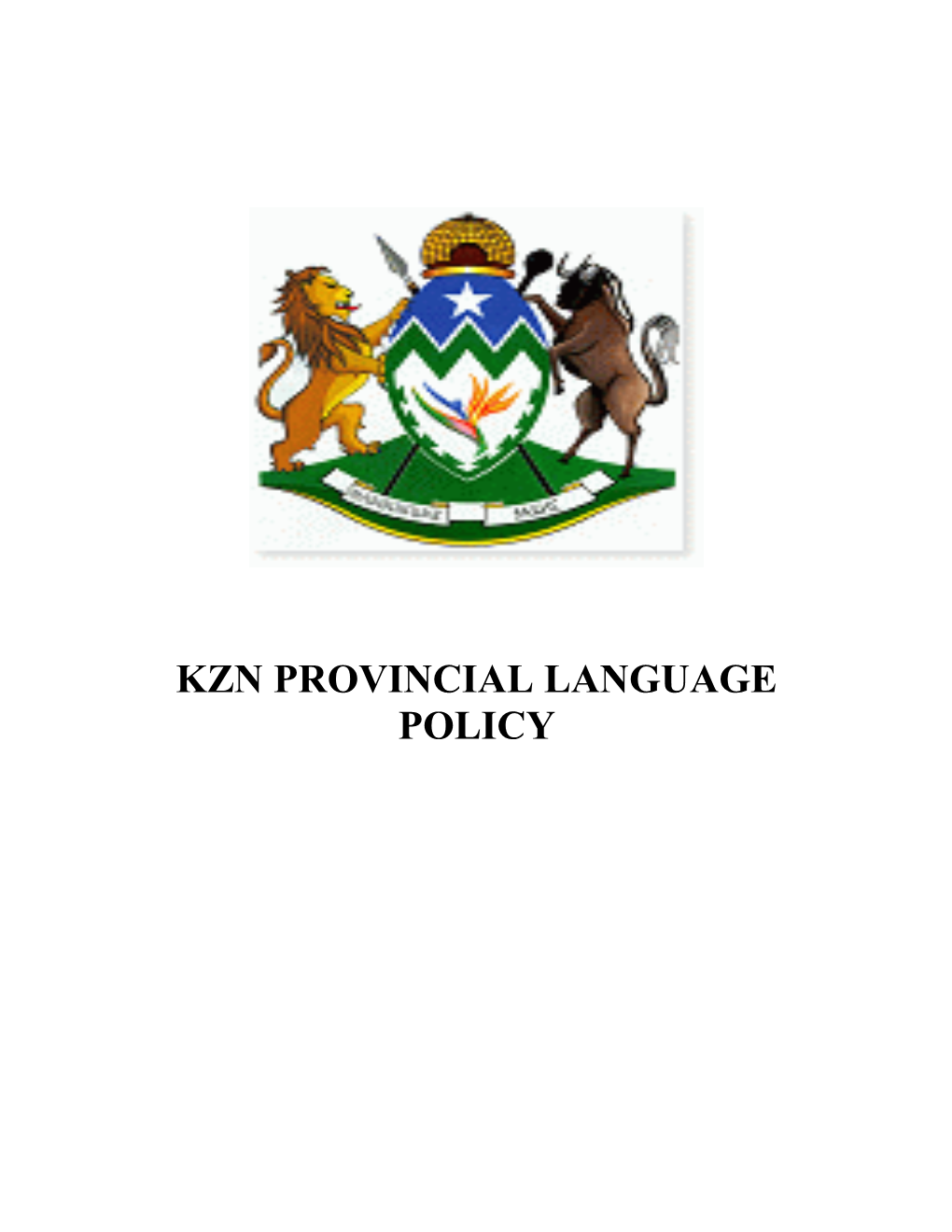 Kzn Provincial Language Policy